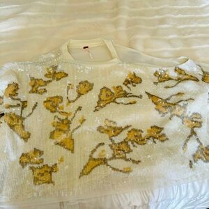 Sparkly shirt with flowers